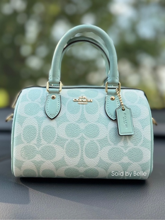 Coach Handbags - NWT Coach Mini Rowan Light Canvas Gold Signature Crossbody Bag